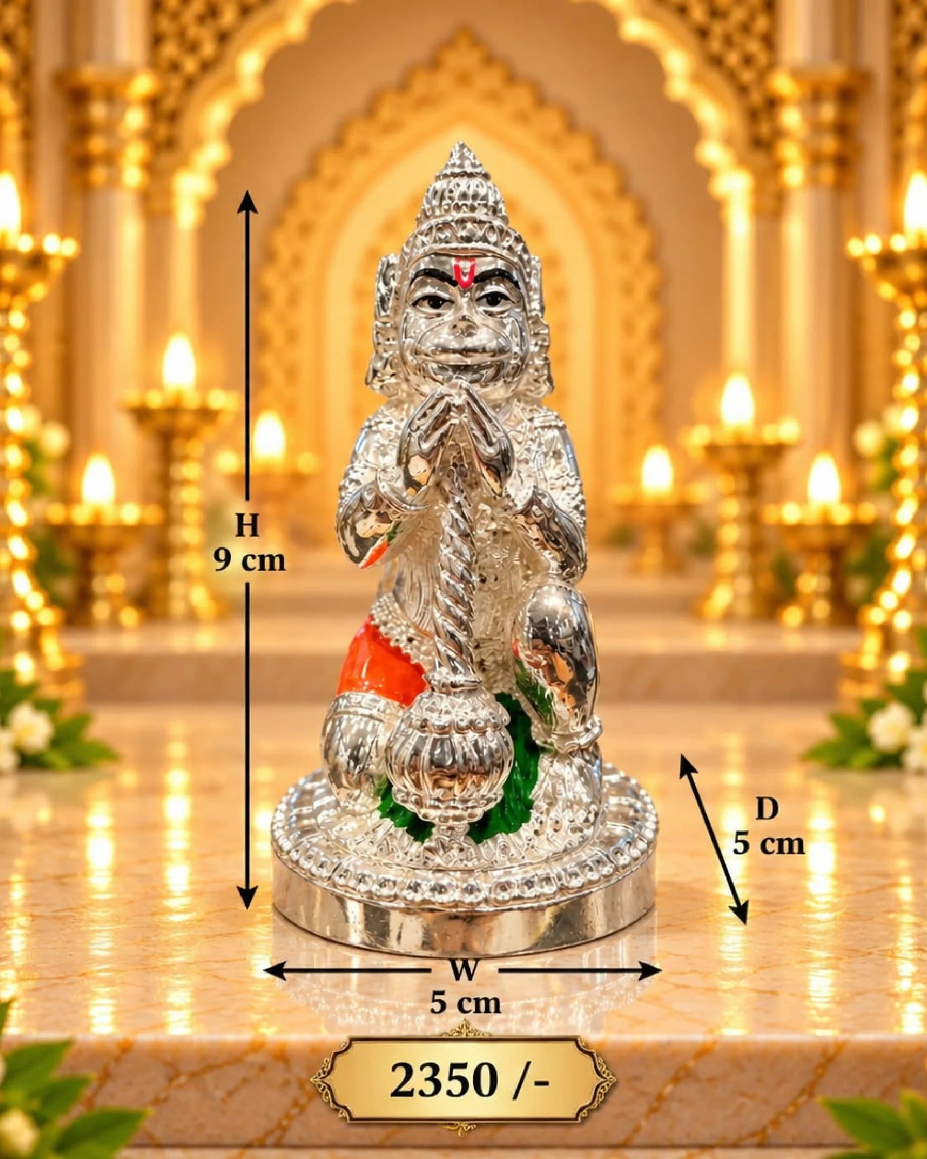AAREE Bal Gopal Playing Flute on Dome — Silver Finish