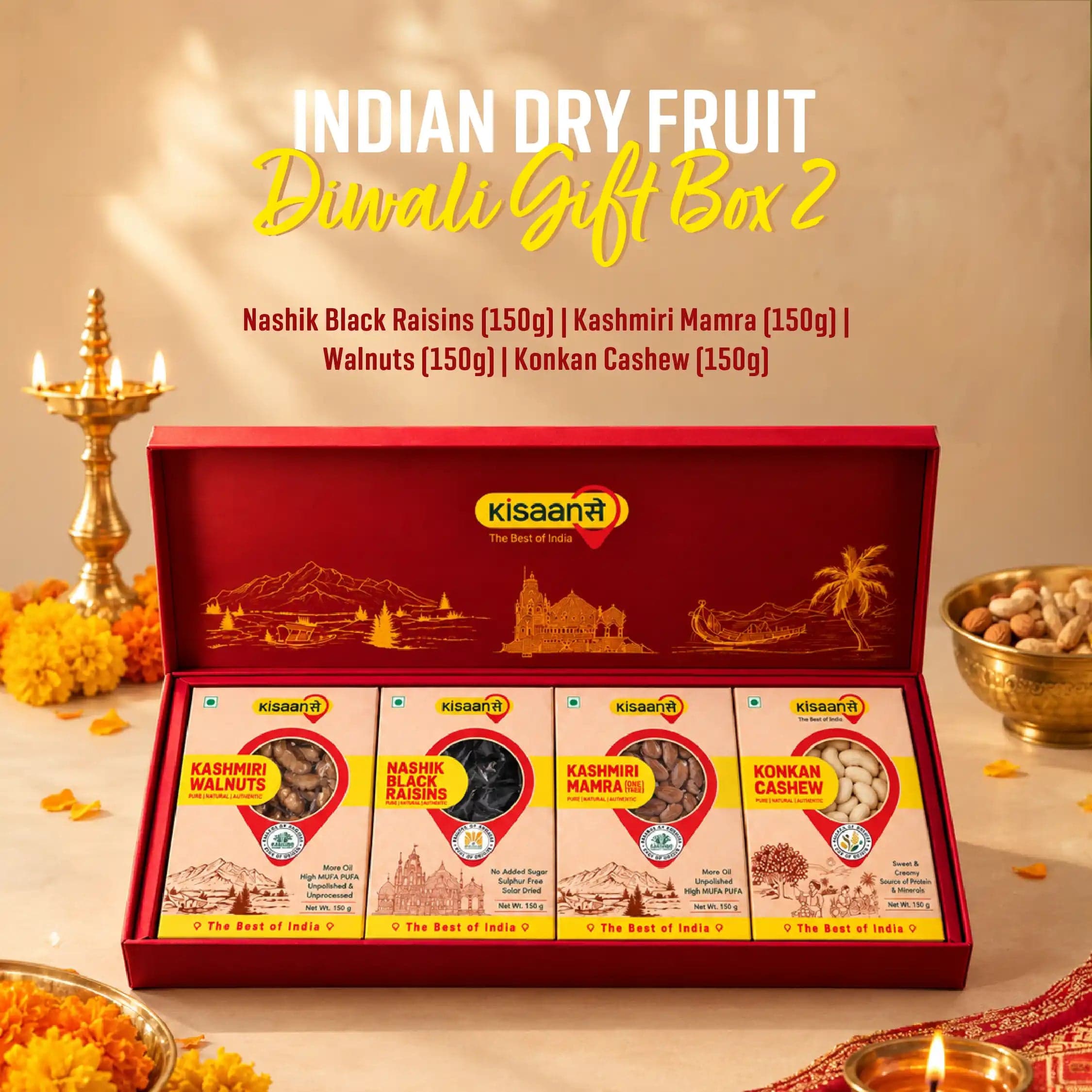 Indian Dry Fruit Diwali Gift Box 2 — KisaanSay