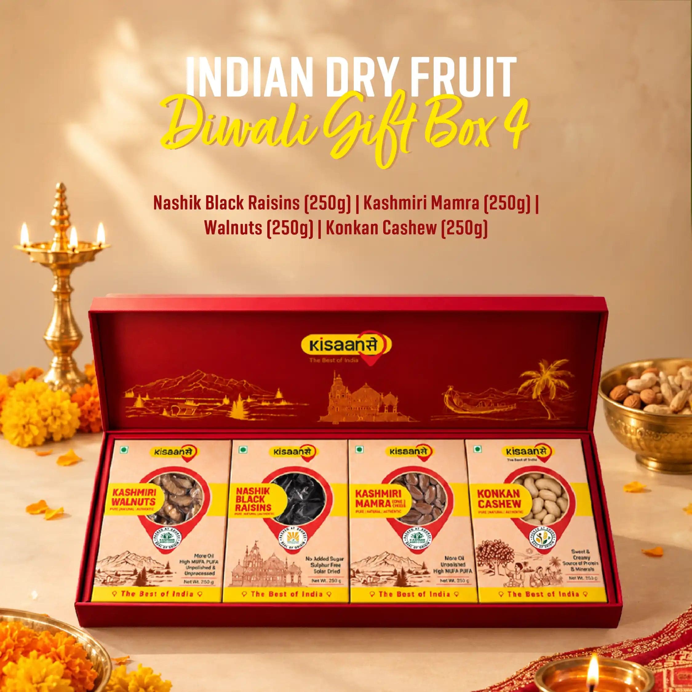 Indian Dry Fruit Diwali Gift Box 4 — KisaanSay