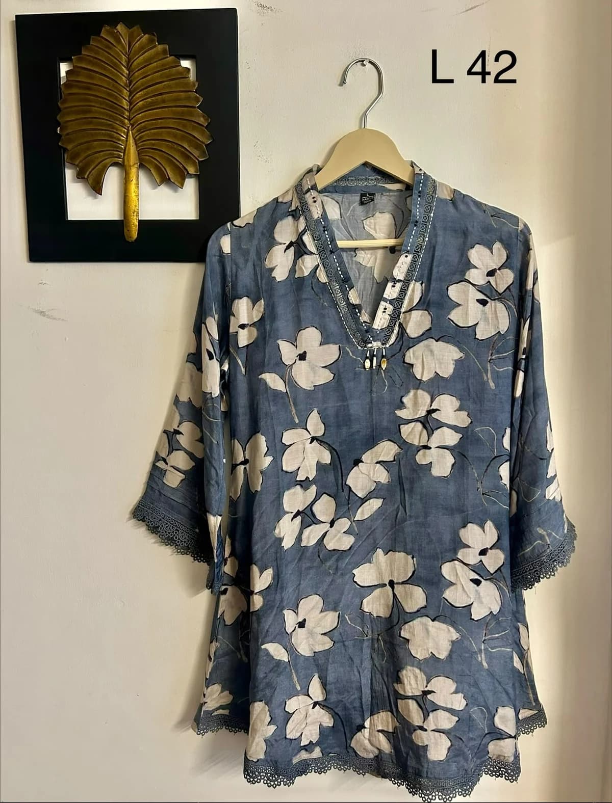 Women's Beautiful Natural Crepe Stitched Tunic Top / Kurti