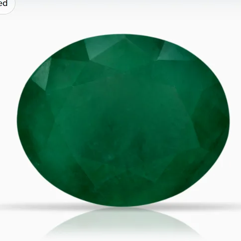 An oval natural emerald