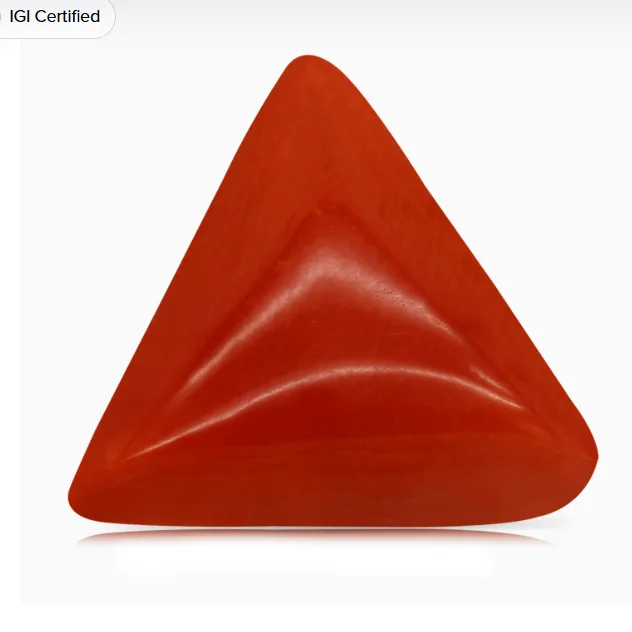 A triangular red coral