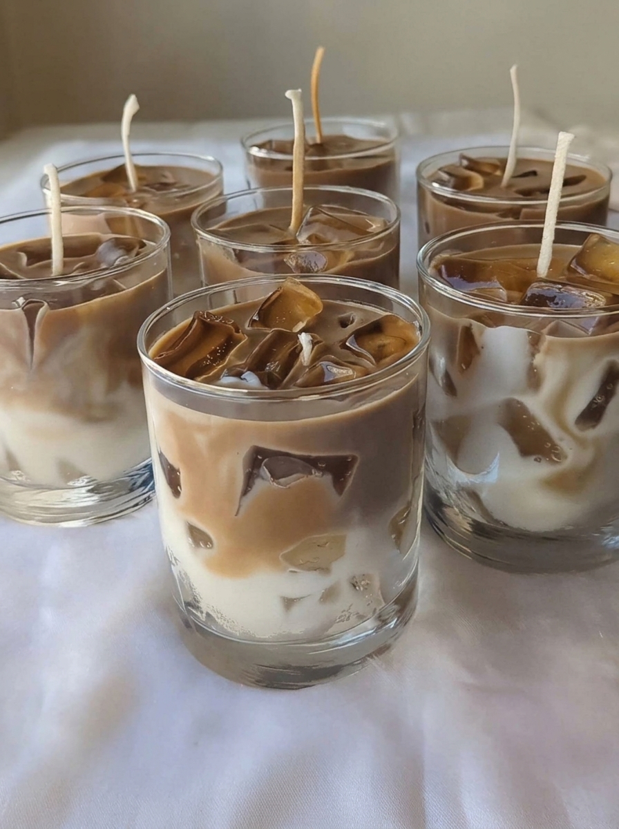 Iced Coffee Scented Glass Candle
