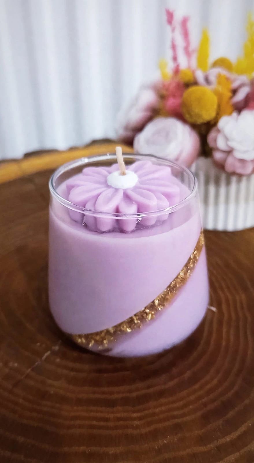 Lavender Bloom Scented Glass Candle