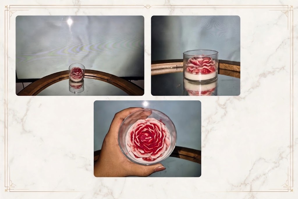 Rose Flower Scented Candle