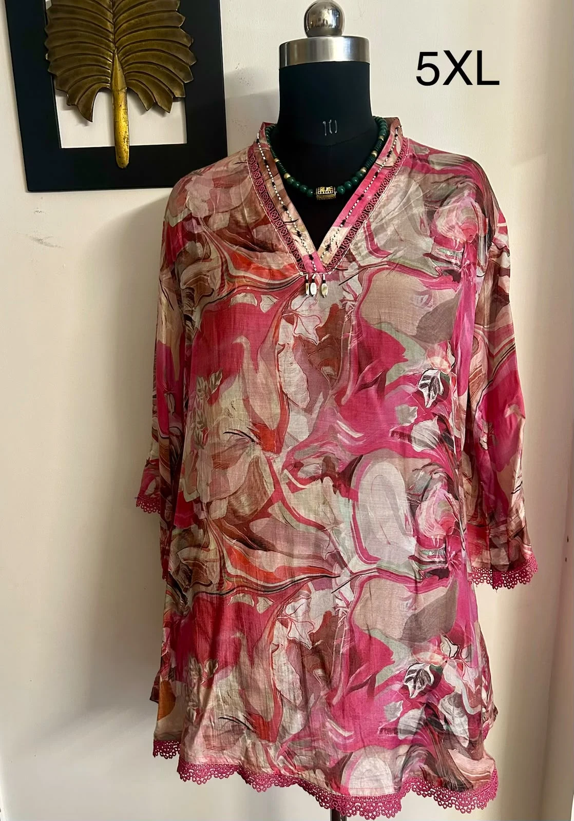 Women's Natural Crepe Stitched Tunic Top / Kurti